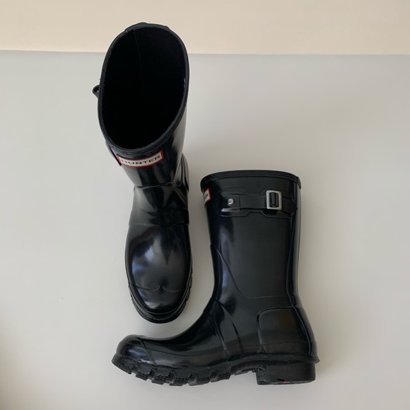 Hunter Shoes - Hunter Women Original Short Black Rain Boots Sz 6